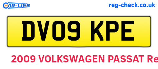 DV09KPE are the vehicle registration plates.