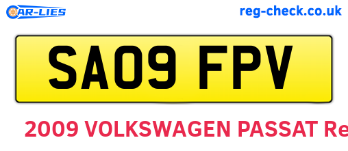 SA09FPV are the vehicle registration plates.