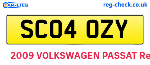 SC04OZY are the vehicle registration plates.