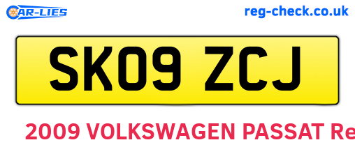 SK09ZCJ are the vehicle registration plates.
