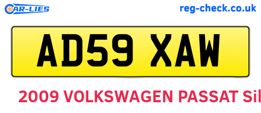 AD59XAW are the vehicle registration plates.