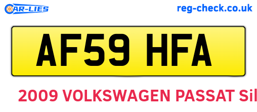 AF59HFA are the vehicle registration plates.
