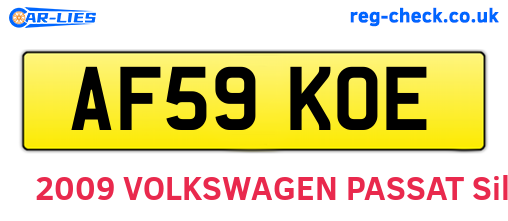AF59KOE are the vehicle registration plates.