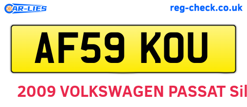 AF59KOU are the vehicle registration plates.