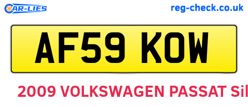 AF59KOW are the vehicle registration plates.
