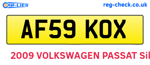 AF59KOX are the vehicle registration plates.