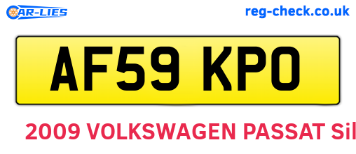 AF59KPO are the vehicle registration plates.