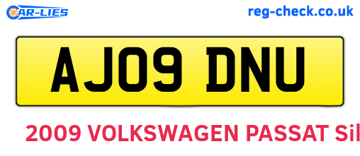 AJ09DNU are the vehicle registration plates.