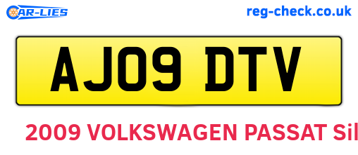 AJ09DTV are the vehicle registration plates.