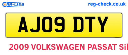 AJ09DTY are the vehicle registration plates.