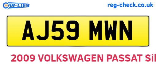 AJ59MWN are the vehicle registration plates.