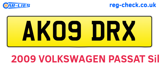 AK09DRX are the vehicle registration plates.