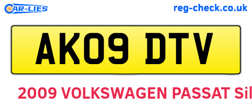 AK09DTV are the vehicle registration plates.