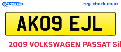 AK09EJL are the vehicle registration plates.