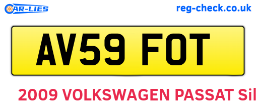 AV59FOT are the vehicle registration plates.