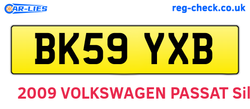 BK59YXB are the vehicle registration plates.