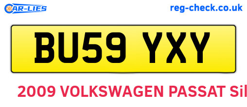 BU59YXY are the vehicle registration plates.