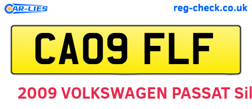 CA09FLF are the vehicle registration plates.