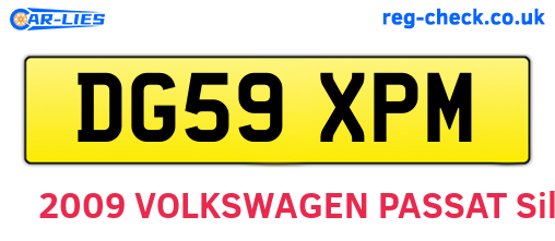 DG59XPM are the vehicle registration plates.
