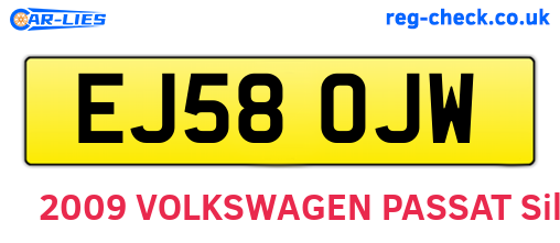EJ58OJW are the vehicle registration plates.