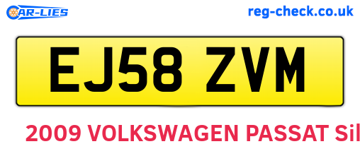 EJ58ZVM are the vehicle registration plates.