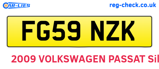 FG59NZK are the vehicle registration plates.