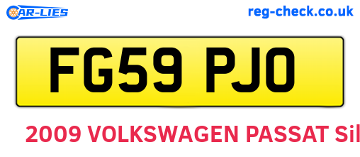 FG59PJO are the vehicle registration plates.