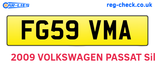 FG59VMA are the vehicle registration plates.