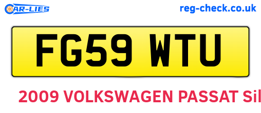 FG59WTU are the vehicle registration plates.