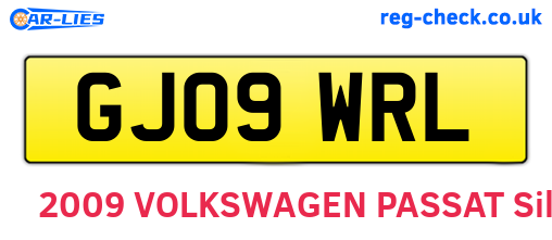GJ09WRL are the vehicle registration plates.