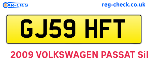 GJ59HFT are the vehicle registration plates.