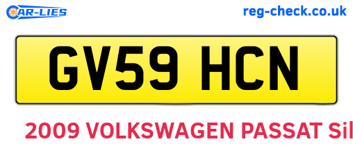 GV59HCN are the vehicle registration plates.