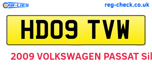 HD09TVW are the vehicle registration plates.