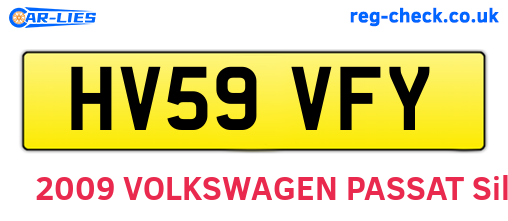 HV59VFY are the vehicle registration plates.