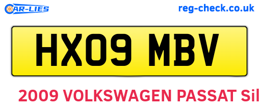 HX09MBV are the vehicle registration plates.