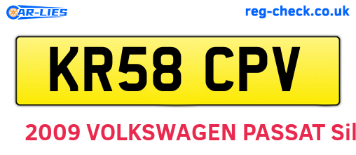 KR58CPV are the vehicle registration plates.