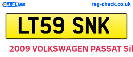 LT59SNK are the vehicle registration plates.