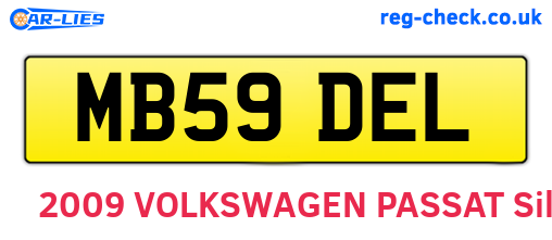 MB59DEL are the vehicle registration plates.