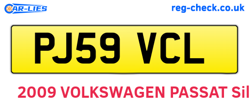 PJ59VCL are the vehicle registration plates.