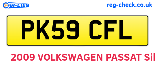 PK59CFL are the vehicle registration plates.
