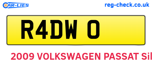 R4DWO are the vehicle registration plates.