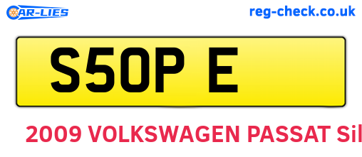 S5OPE are the vehicle registration plates.