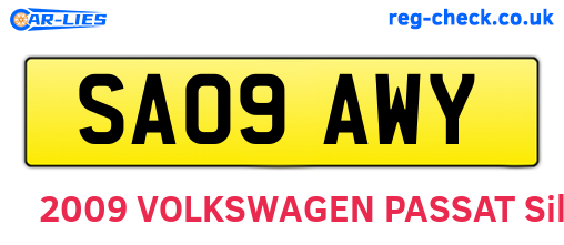 SA09AWY are the vehicle registration plates.