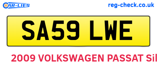 SA59LWE are the vehicle registration plates.