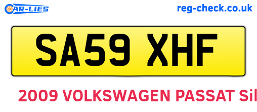 SA59XHF are the vehicle registration plates.