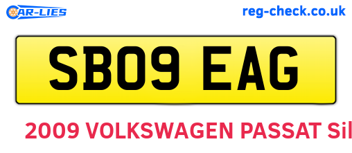SB09EAG are the vehicle registration plates.