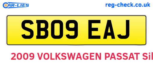 SB09EAJ are the vehicle registration plates.
