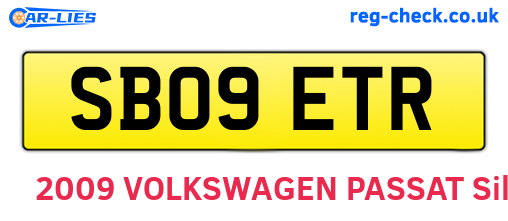 SB09ETR are the vehicle registration plates.