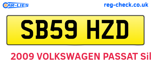 SB59HZD are the vehicle registration plates.