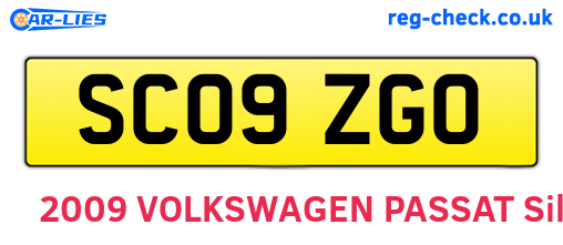 SC09ZGO are the vehicle registration plates.